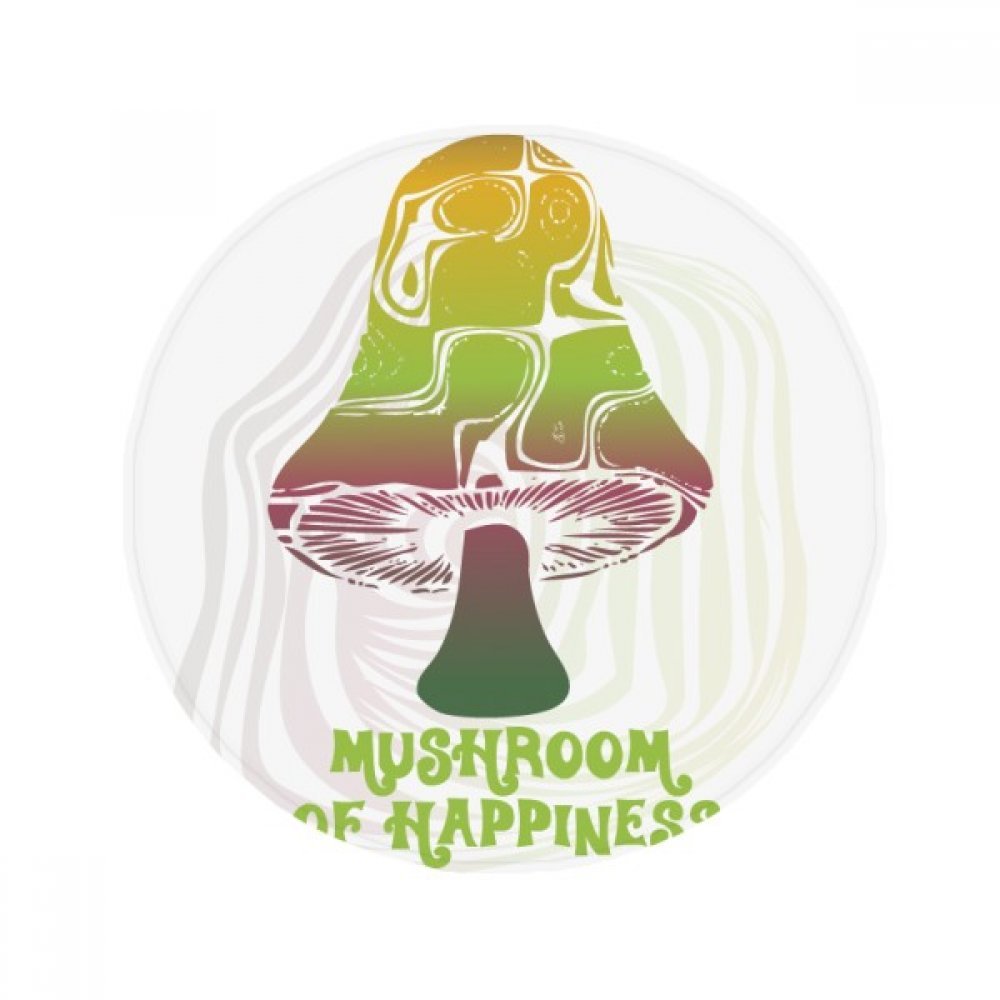 Tapis rond 80cm champignon vert antidérapant pour salon et salle de bain