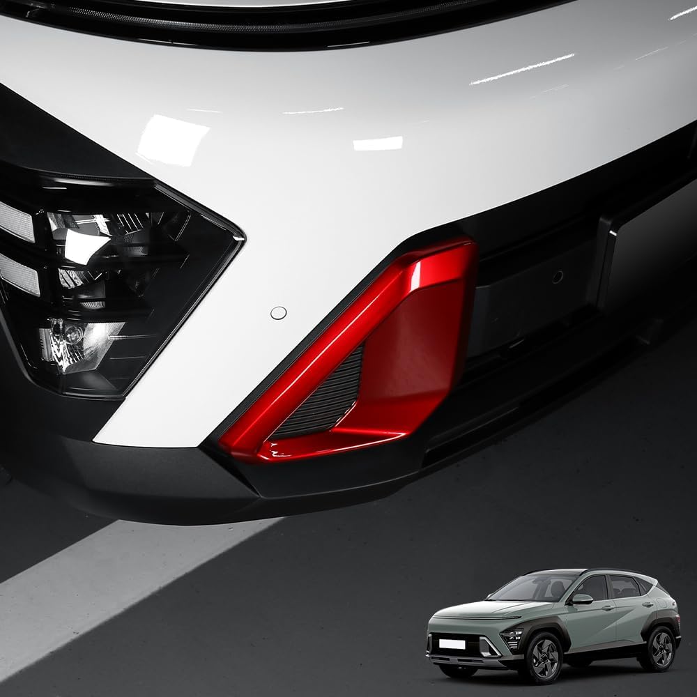 Front Bumper Air Vent Trim Covers Compatible with KONA 2024-2026 Accessories, Car Front Fog lamp Cover Exterior Trim-Black