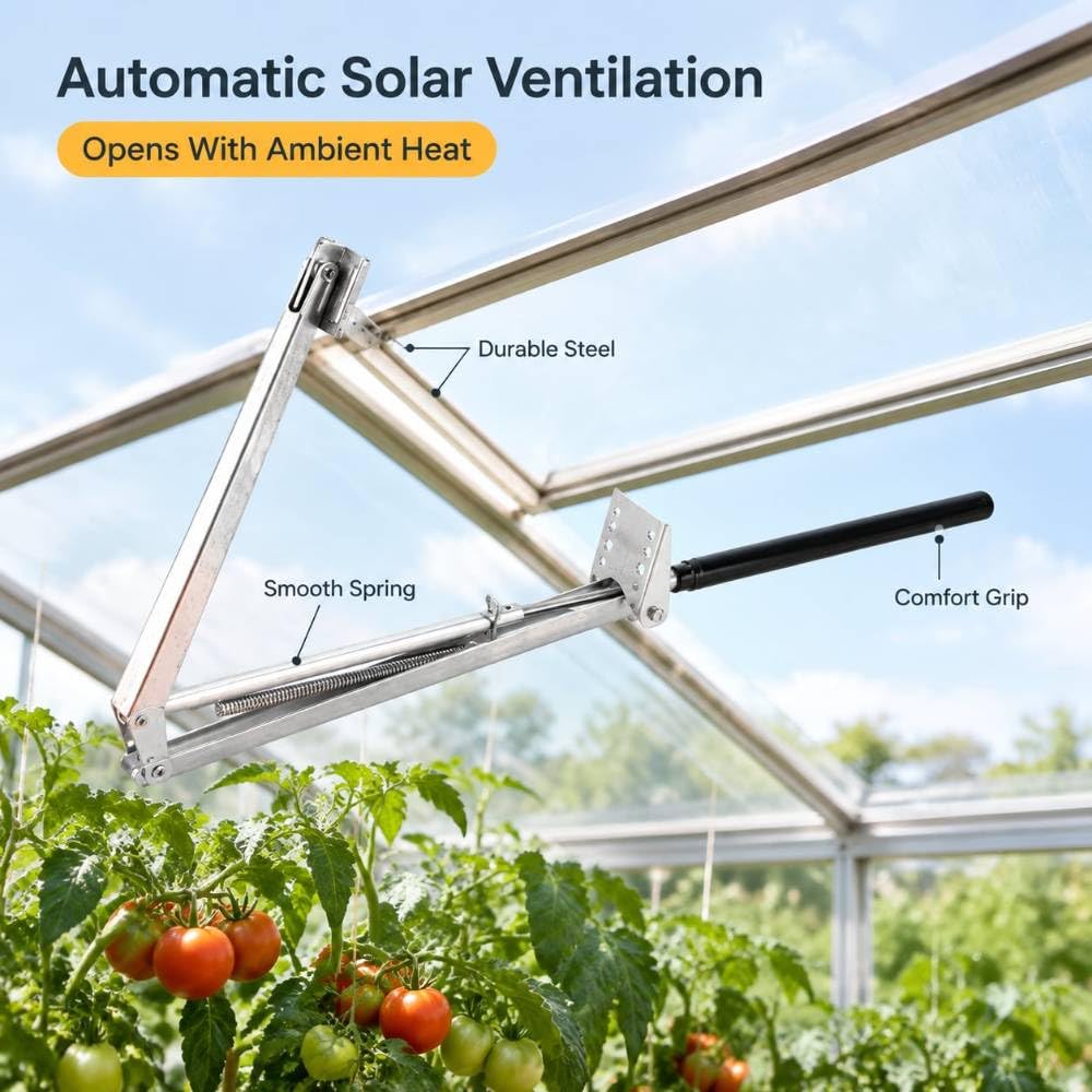 Sollevatore finestre Serra per Piante, Ventilazione Naturale in orto