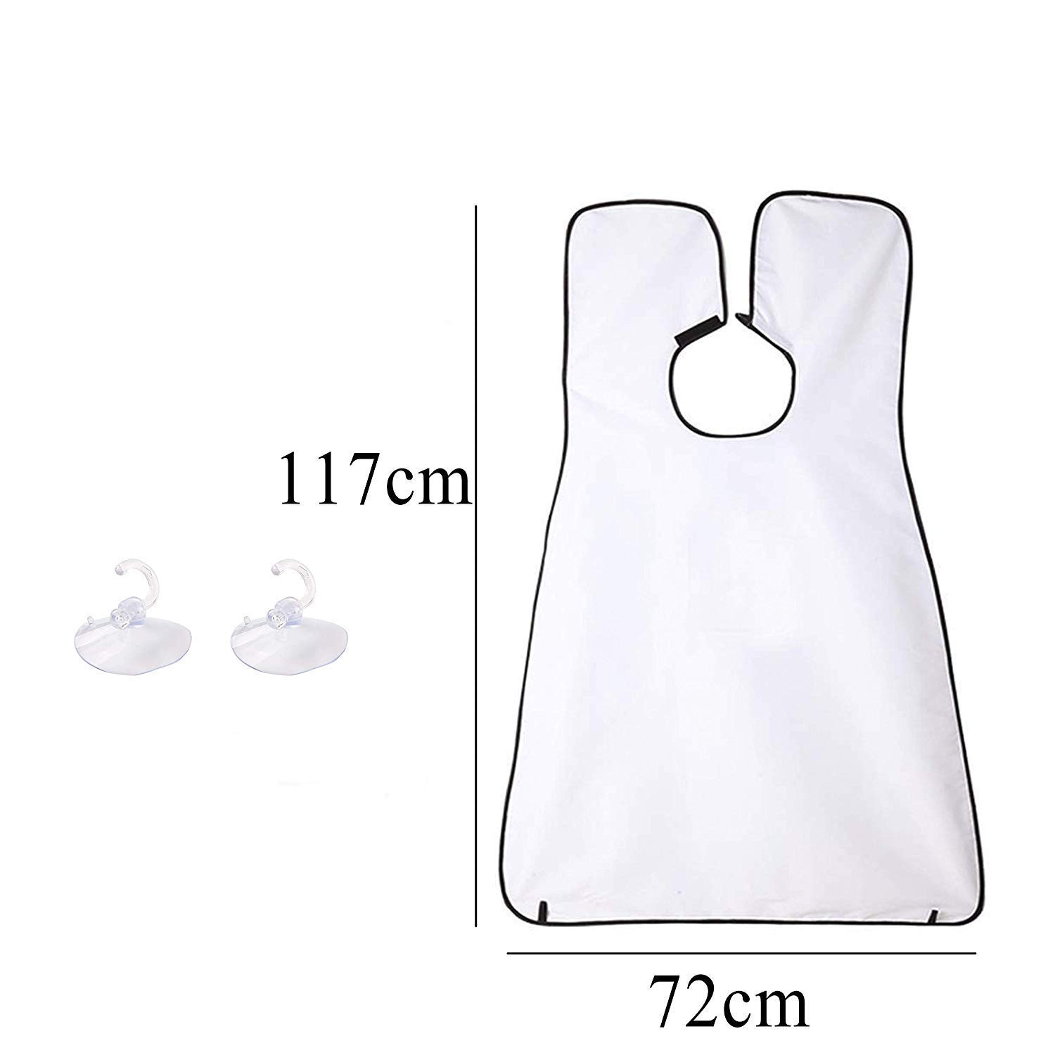 Kitssential® Beard Apron Hair Clippings Catcher Grooming Bib for Men Shaving & Trimming Non Stick Hair Beard Cape Cloth Waterproof with 2 Suction Cups Use for Men - White 4