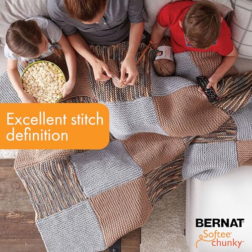 Image of Bernat Softee Chunky Teal Waves Yarn - 1 Pack of 400g /14oz - Acrylic - 6 Super Bulky - Knitting /Crochet