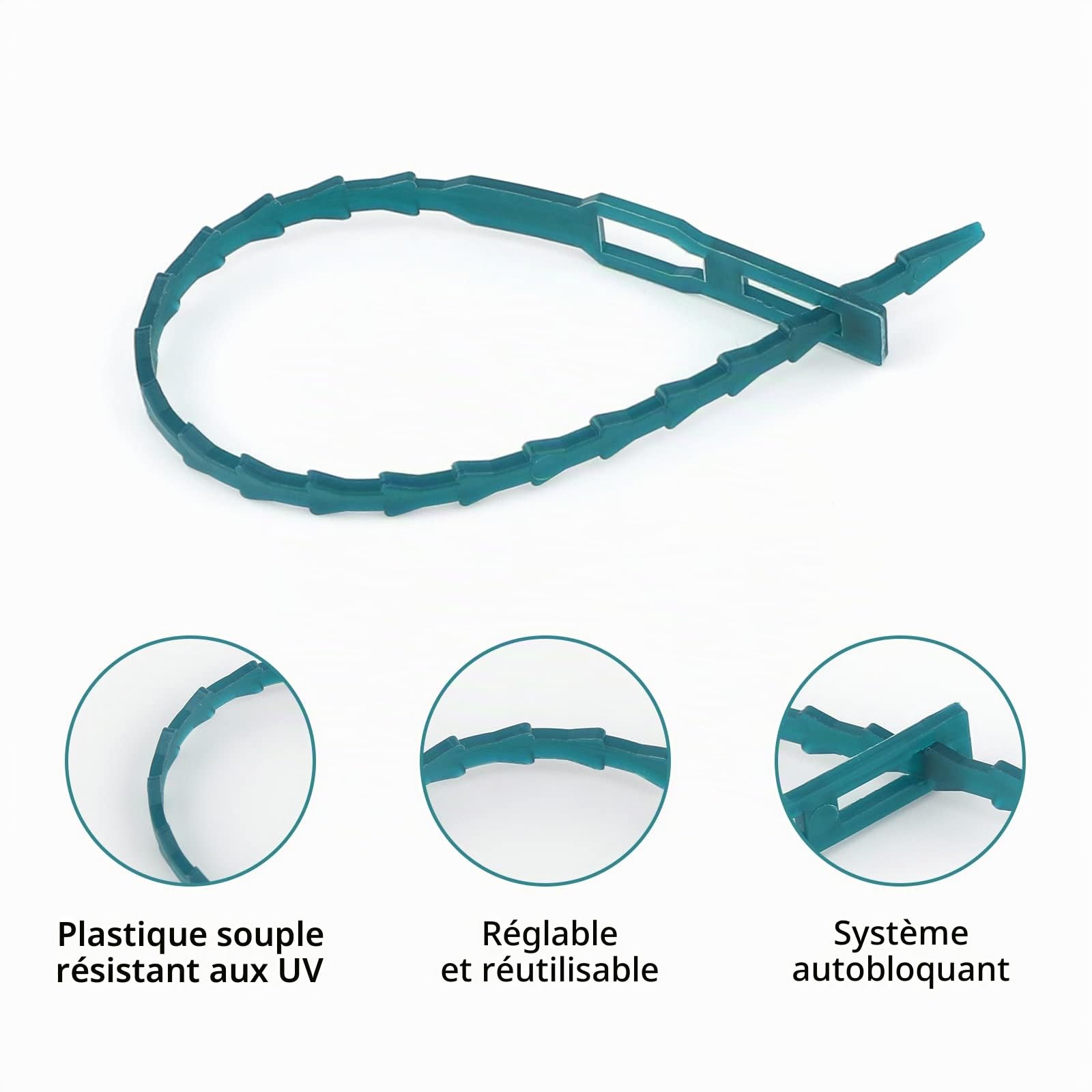 KINGLAKE 200 pièces17 cm Attaches Plantes réglables, Attaches de Tomate Arbre Flexibles, Liens de Jardinage pour Ligatures, Attache Tuteur Jardin en Plastique pour Le Soutien des Plantes