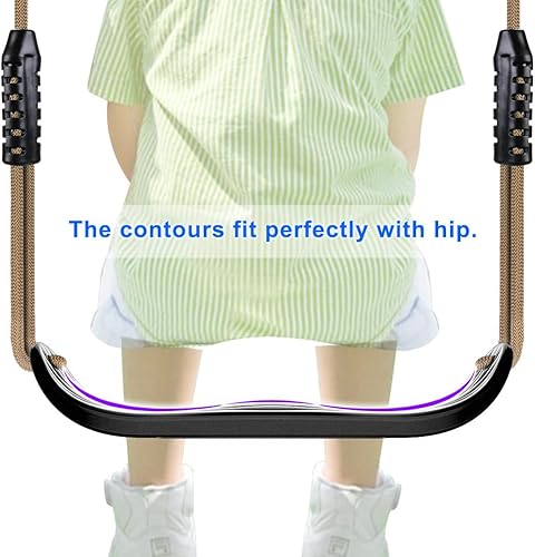 Miniatura 3 de SELEWARE Paquete de 2 asientos de columpio de plástico resistente con cuerda ajustable y conexión rápida, accesorios de repuesto para niños y