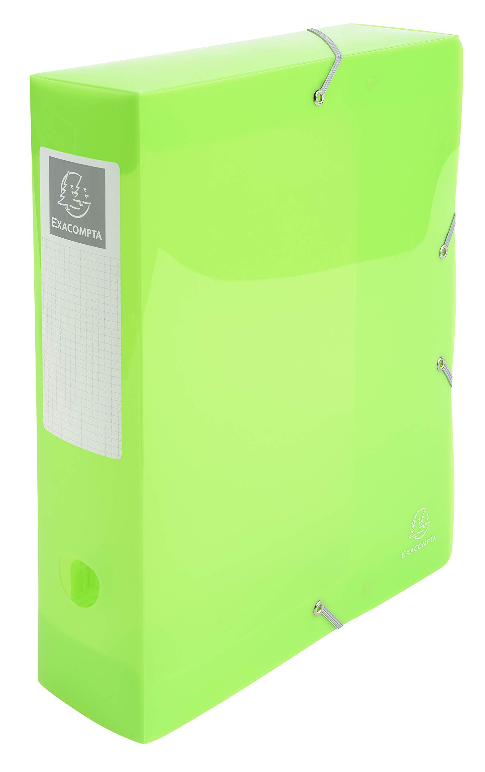 Exacompta 59680E 8er Pack Sammelbox Iderama mit Gummizug 80 mm breit aus Kunststoff mit Rückenschild für DIN A4 Archivbox Heftbox Dokumentenbox Zeichenbox Sammelmappe farbig sortiert