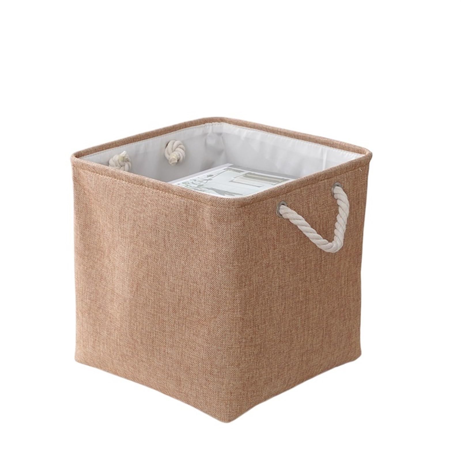 Panier de rangement en lin grande capacité pliable pour linge et vêtements