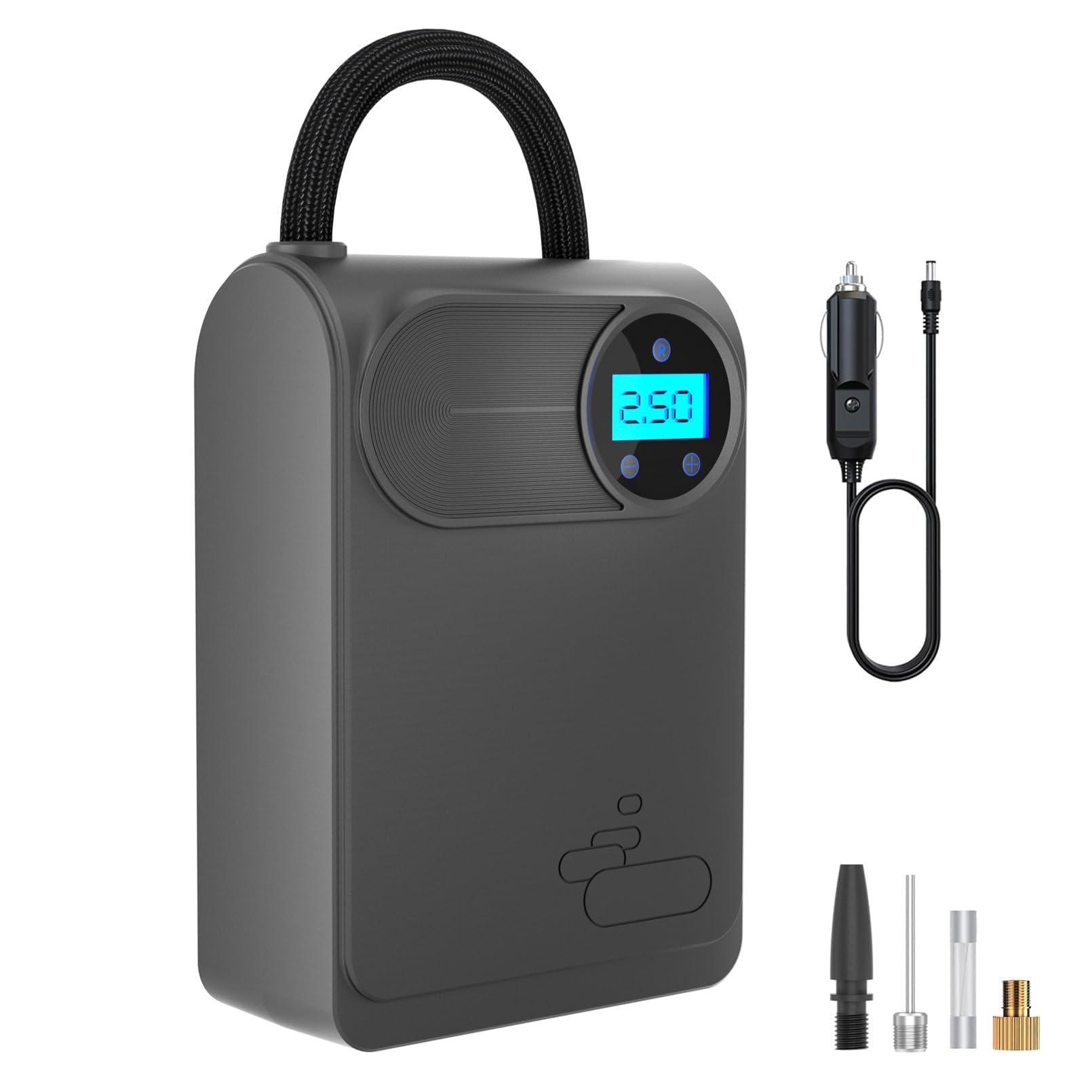 CHAOPONG Tyre inflator,Tyre inflator air compressor,12V/150 PSI, Preset Tyre Pressure & Auto Shutoff, Bicycle pump,car tyre inflator,Motorbike,Inflatable ball/Bed/Boat,Other Inflatables