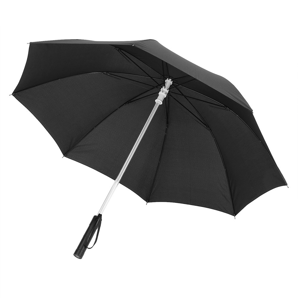 Parasol Led Parasole Led Tkanina Poliestrowa Zasilany z Baterii 7 Zmiana Koloru Led Parasol Latarka do Bezpiecznego Nocnego Chodzenia Przezroczysty (Czarny)