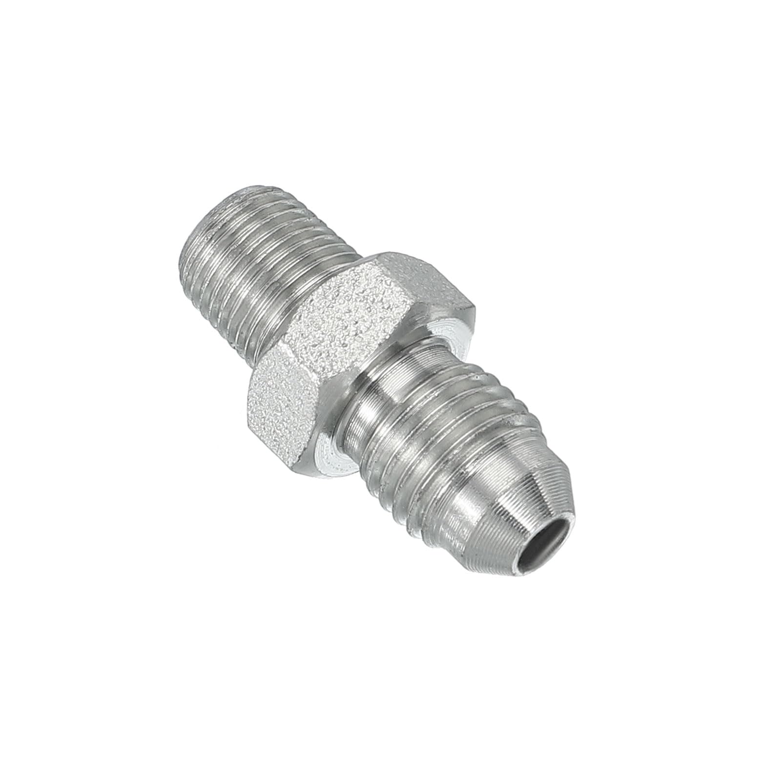 PATIKIL Pipe Adapter Connector 7/16" Male 74 ° Flare JIC x 1/8" Male R Pipe Fitting Oil Feed Restrictor Fitting Hydraulic Connector for Oil Steam