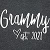Grammy Est. 2021 T-Shirt Women Letter Print Funny Tee Shirts Short Sleeve Casual Tops Dark Grey