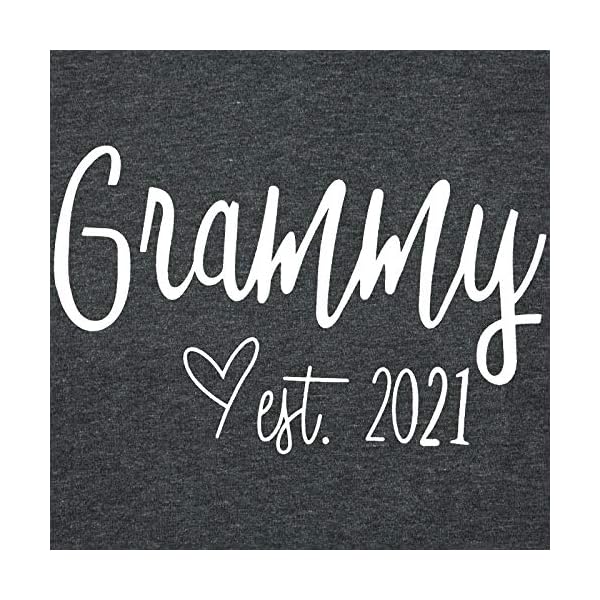 Grammy Est. 2021 T-Shirt Women Letter Print Funny Tee Shirts Short Sleeve Casual Tops Dark Grey