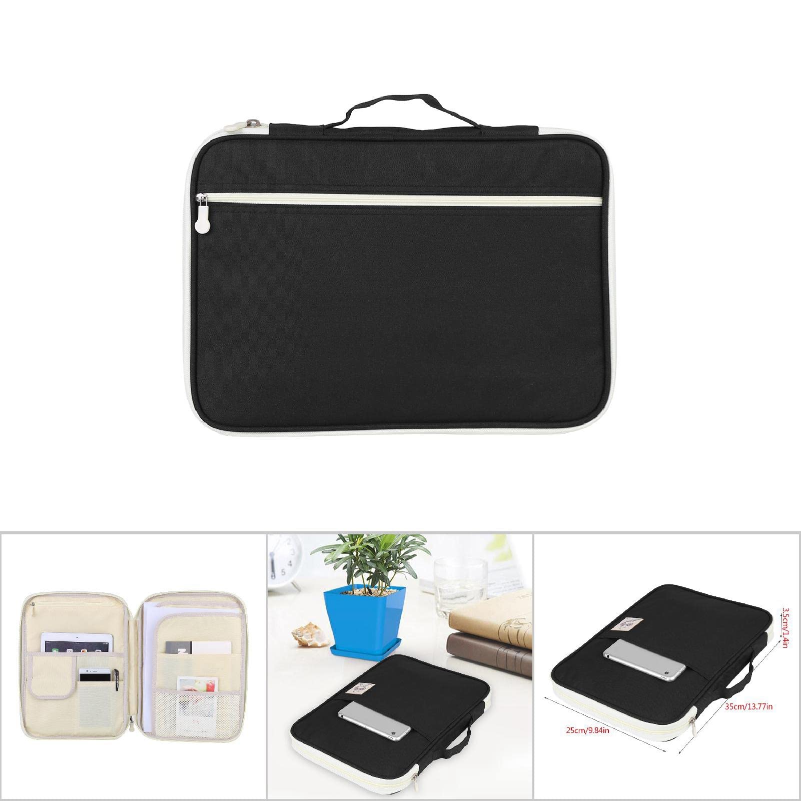 Baxnore 5colors A4 Document Bag, Business Zipped Portfolio with Handle, Travel Document Folder - Image 3