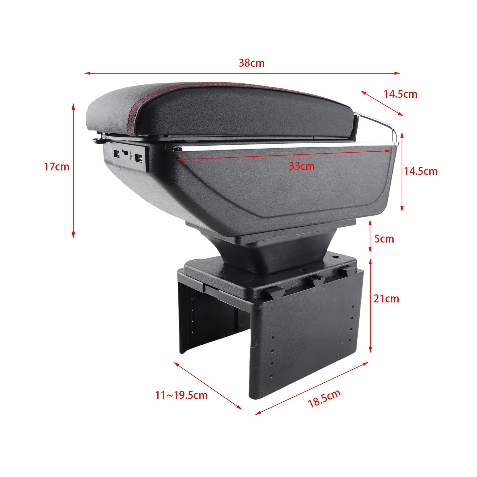mittelarmlehne universal auto,Kopfstütze und Armlehne Universal Car Center Console Armrest Box Container Verstellbar mit USB-Schnittstelle