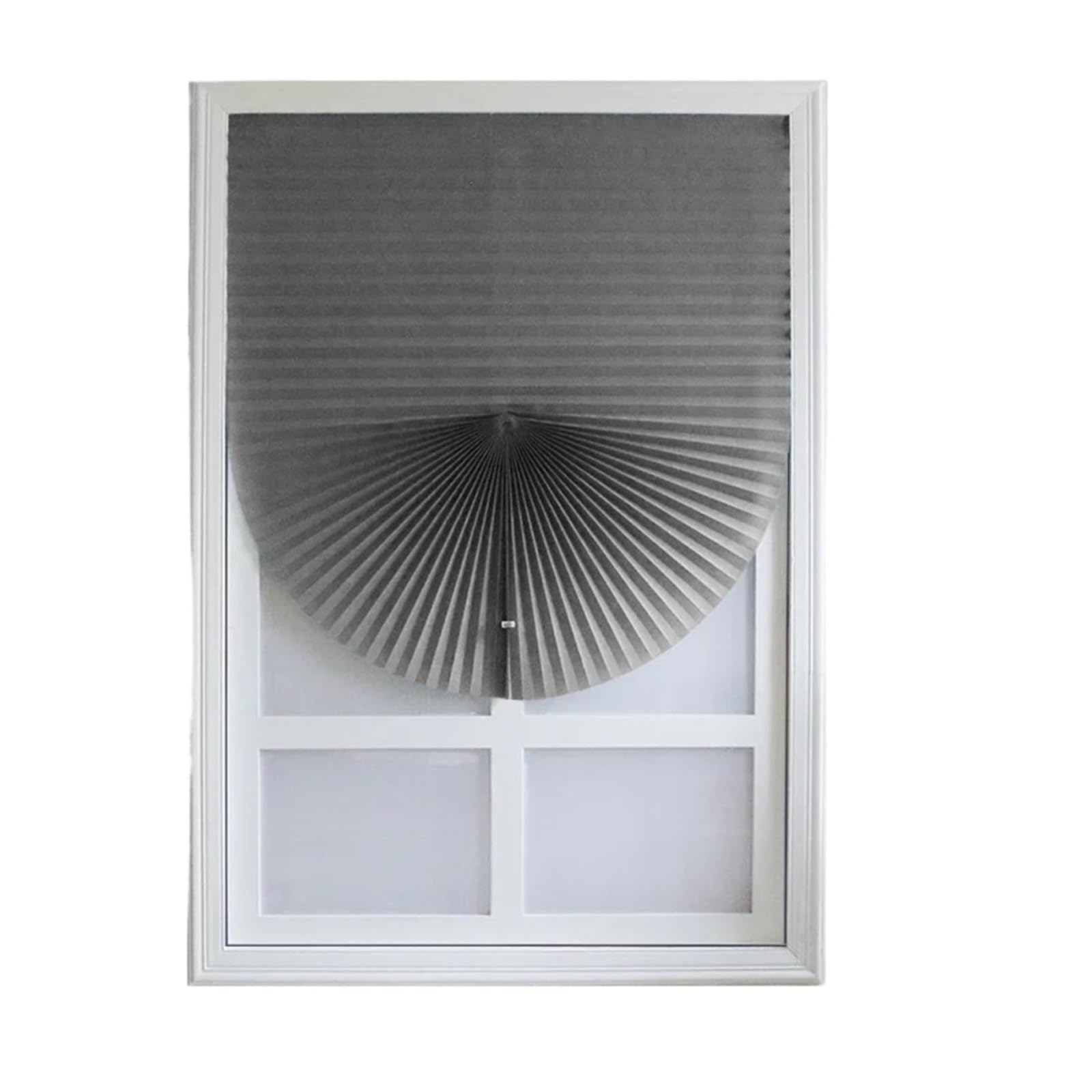 MTKSFDC Temporary Blinds Self-adhesive Blinds Window Shades Blackout Pleated Curtains Cordless Paper Shade Folding Non-woven Fabric For Bathroom Balcony Blinds Vertical(Grey,90x150CM)