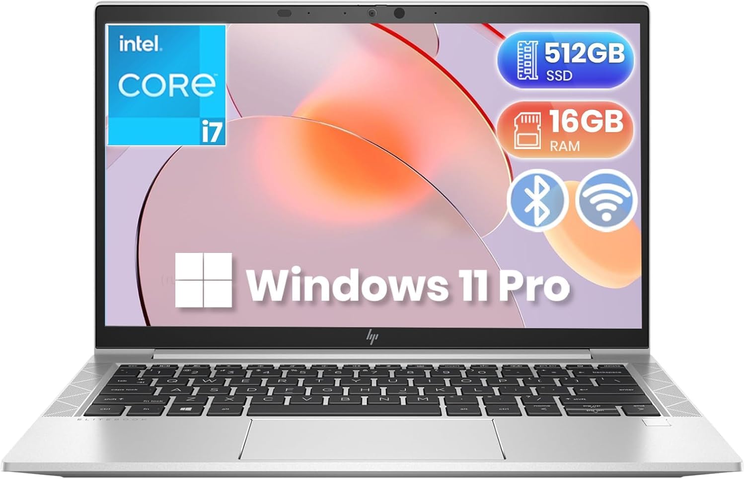 HP EliteBook 830 G7 Business Notebook, 13,3 Zoll FHD (1920 x 1080), Intel Core i7-10610U 1,8 GHz, 16 GB RAM, 512 GB SSD, US QWERTY-Tastatur, Windows 11 Pro (erneuert)