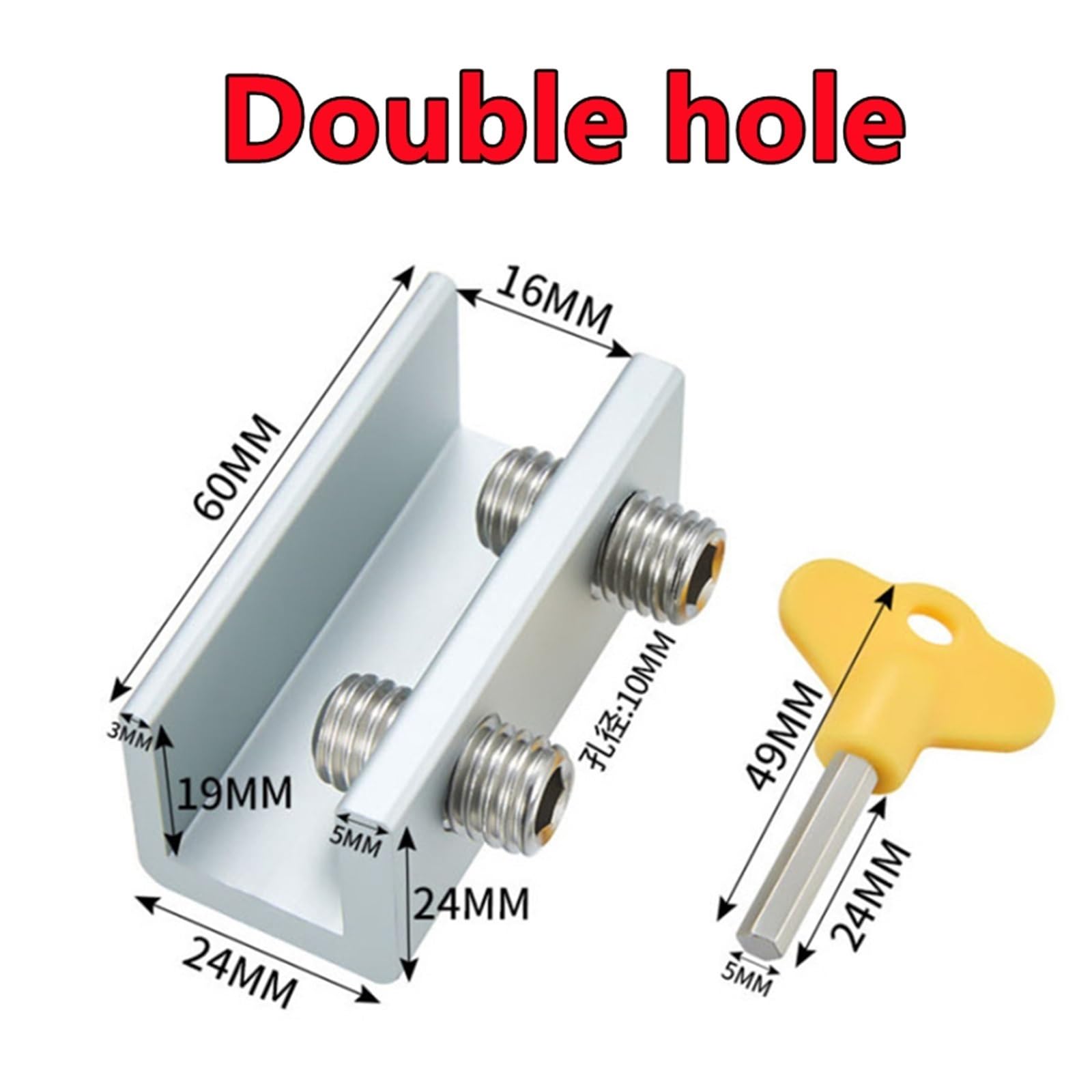 10 Stück Fenstersicherungsstopper Aluminiumlegierung Schiebefenster Diebstahlsicherung Fensterschiebetür Sicherheitstürschloss Für Zuhause(Double hole,8 Set)