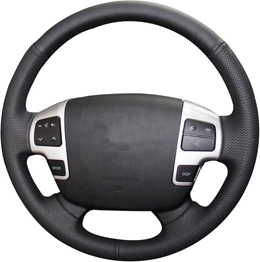 Amazon.com: Loncky 真皮汽車客製化方向盤套適用於Toyota Land