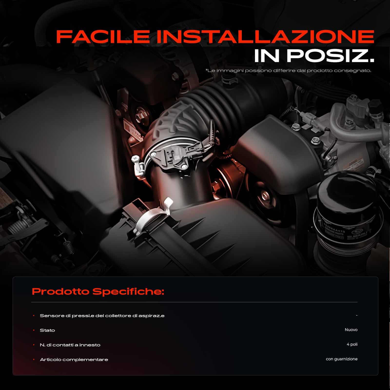 Frankberg Sensore pressione differenziale Pressione gas di scarico 4-Poli Compatibile con Corsa D S07 500 312 Freemont 345 Corsa E X15 159 939 Replace# 93171176