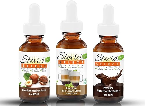 Stevia Drops - Paquete de sabores de stevia de avellana, crema irlandesa y chocolate amargo Stevia Select Keto sin azúcar (3)