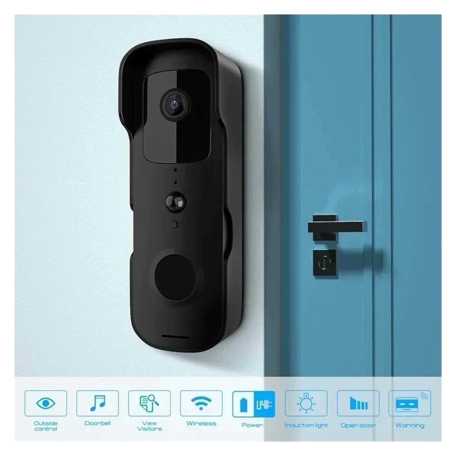 Inteligentny Wideodomofon Wodoodporny Z Noktowizorem, Kamerą 1080P FHD, Cyfrowym Wideodomofonem, WIFI 2.4G, Dzwonkiem Tuya Ostry PodgląD Na żYwo(1X Doorbell)