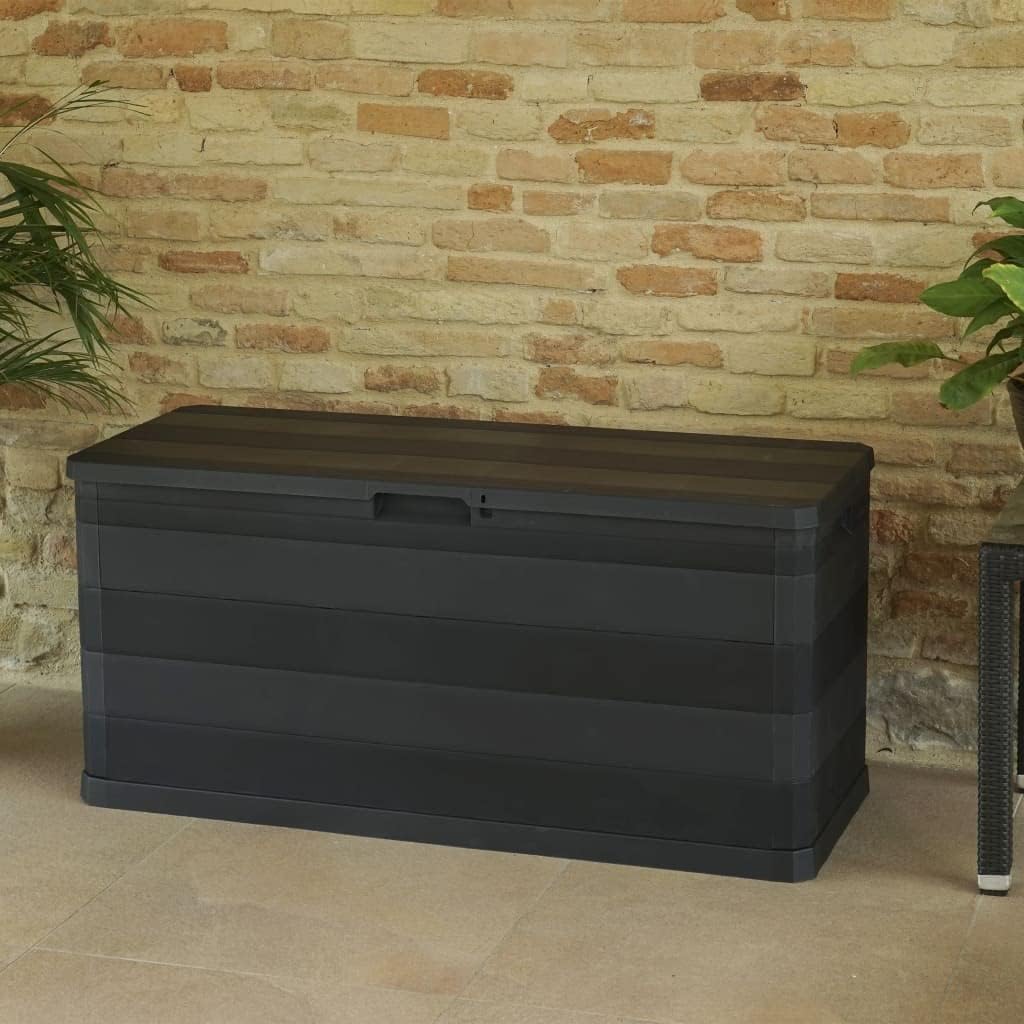 vidaXL Storage Box Black Polypropylene Medium Storage Box Rectangular
