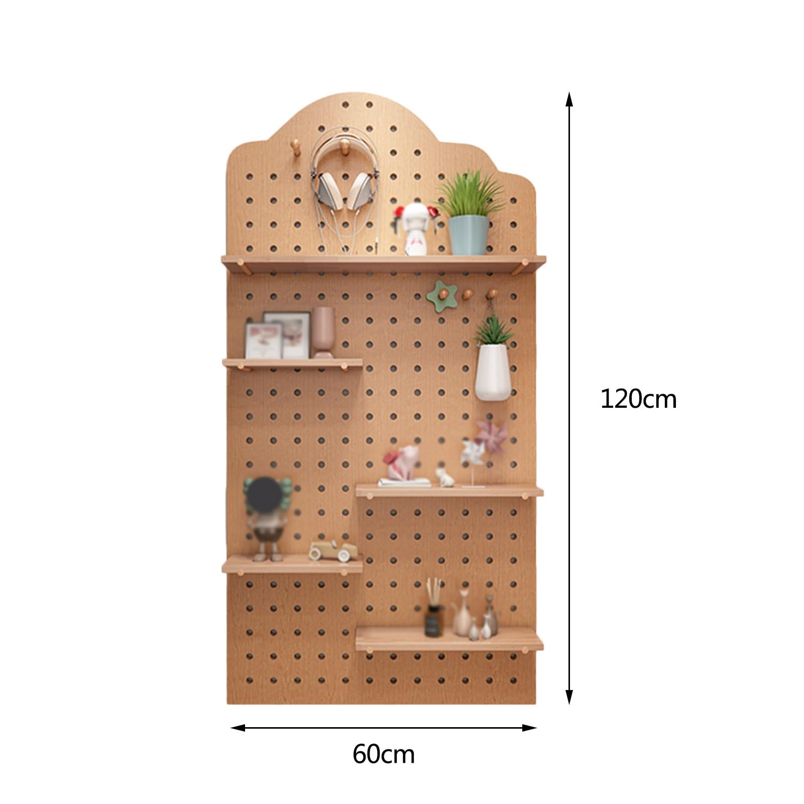 Bewegliche Werkzeugwand aus Holz mit Lochplatte – DIY-Präsentationswände, vielseitiges Aufbewahrungsregal für Küche, Arbeitszimmer und Garage – Dekoratives grünes Lochplatten-Kombinationsset