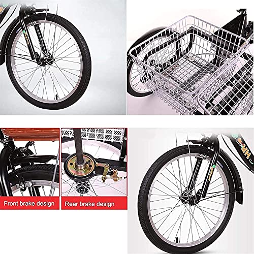 WRHOPR Dreiräder Für Erwachsene, 3-Rad-Cruiser-Dreiräder, Zusammenklappbare Dreiräder Für Erwachsene, 1-Gang-Dreiräder Für Erwachsene, 16/20-Zoll-Dreiräder Mit Niedrigem Einstieg, Faltbares Dreirad – Bild 6