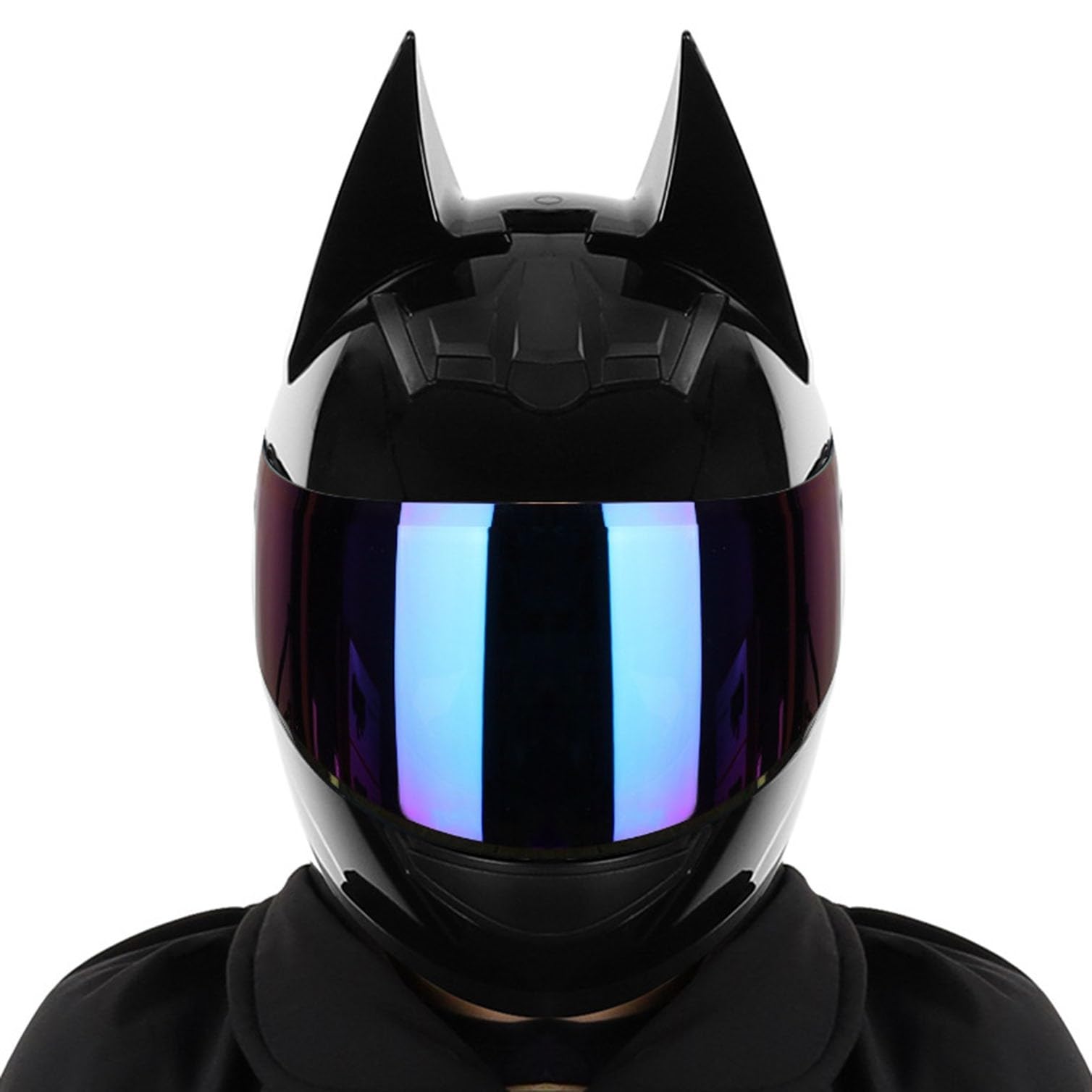 お話中新品バイク用ヘルメット　黒ネコ柄❗️ Amazon.co.jp: 猫耳オートバイヘルメットフルフェイスオートバイ
