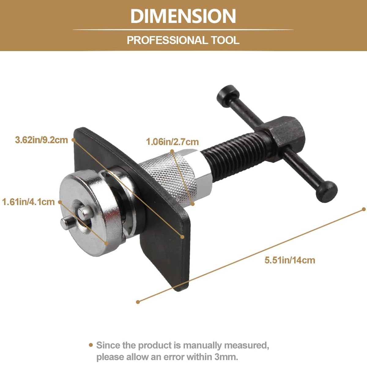 Greluma Strumento riavvolgimento del pistone della pinza freno disco,Strumento riavvolgimento pistone freno,Set strumenti il ripristino delle pastiglie freni posteriori dell'auto con maniglia destra