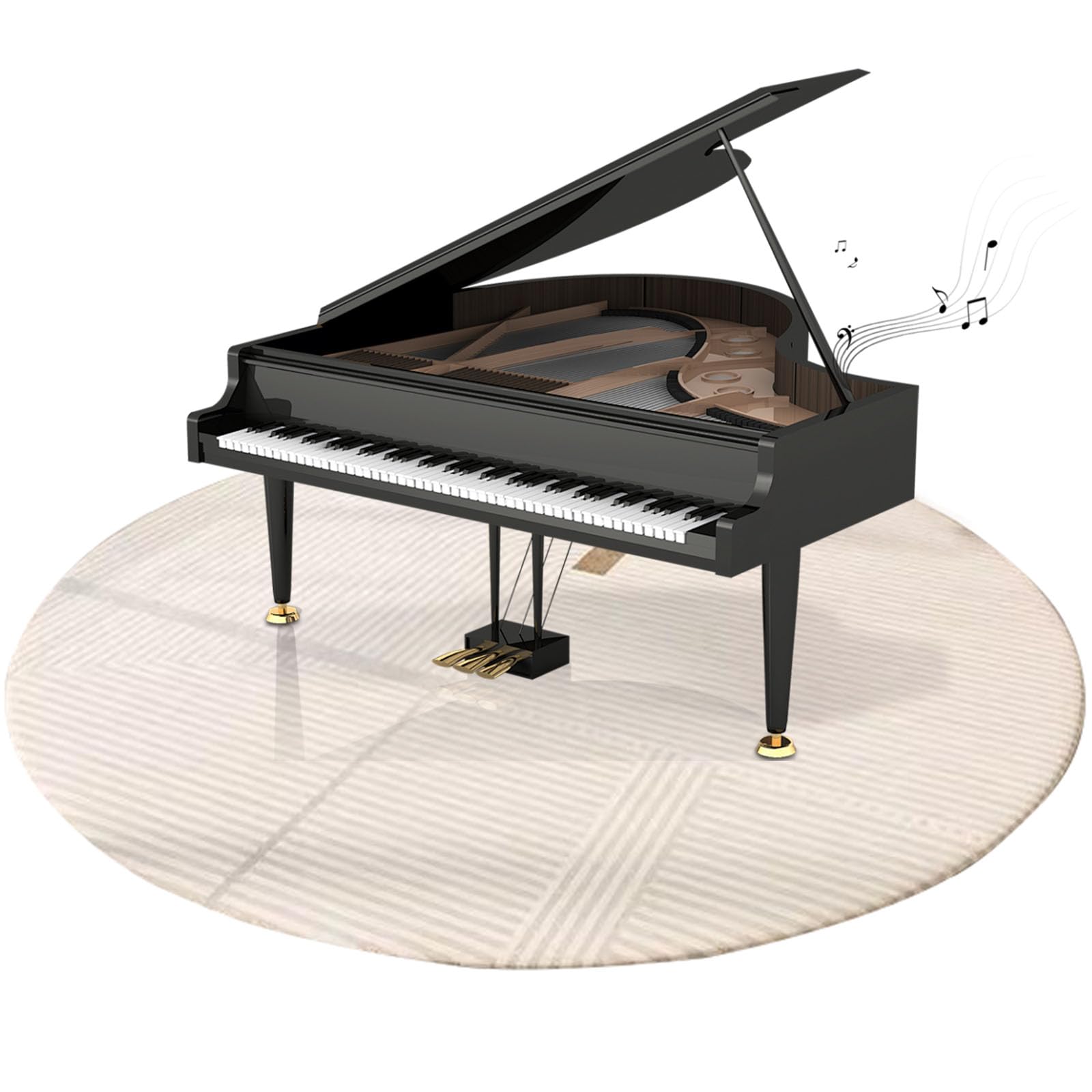 Tapis Insonorisé Pour Piano PPGE HOME Navy - Moquette Acoustique Antidérapante Avec Accessoires