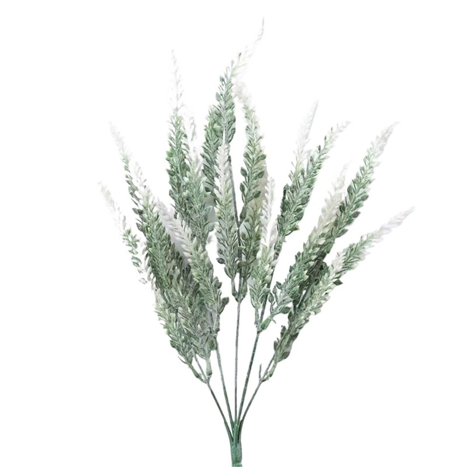 Dcrxz Artificial Flowers 20pcs Lavender Plastic Artificial Flowers False Plants Wedding Home Outdoor Garden Decoration Table Decoration(White)