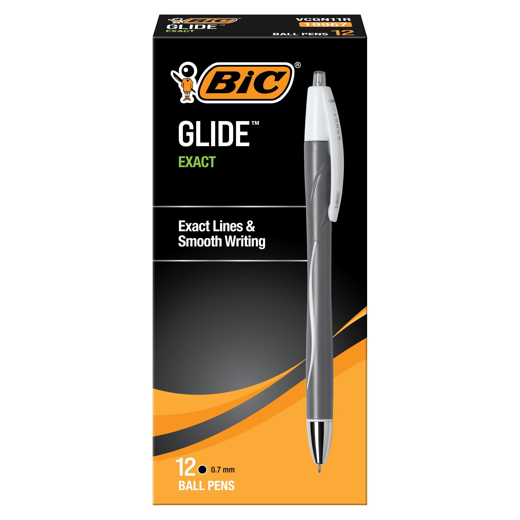 Stylo bille rétractable Glide noir idéal pour prise de notes rapide - 8