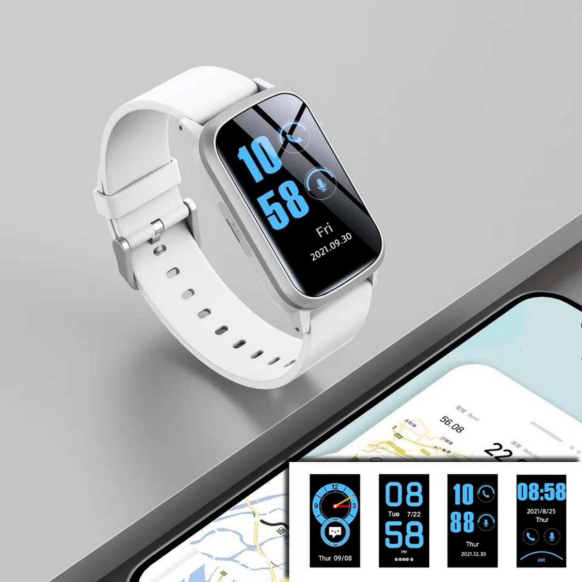 GPS-Smartwatch NC92S mit Sturzerkennung und Vitalfunktionen in weiß