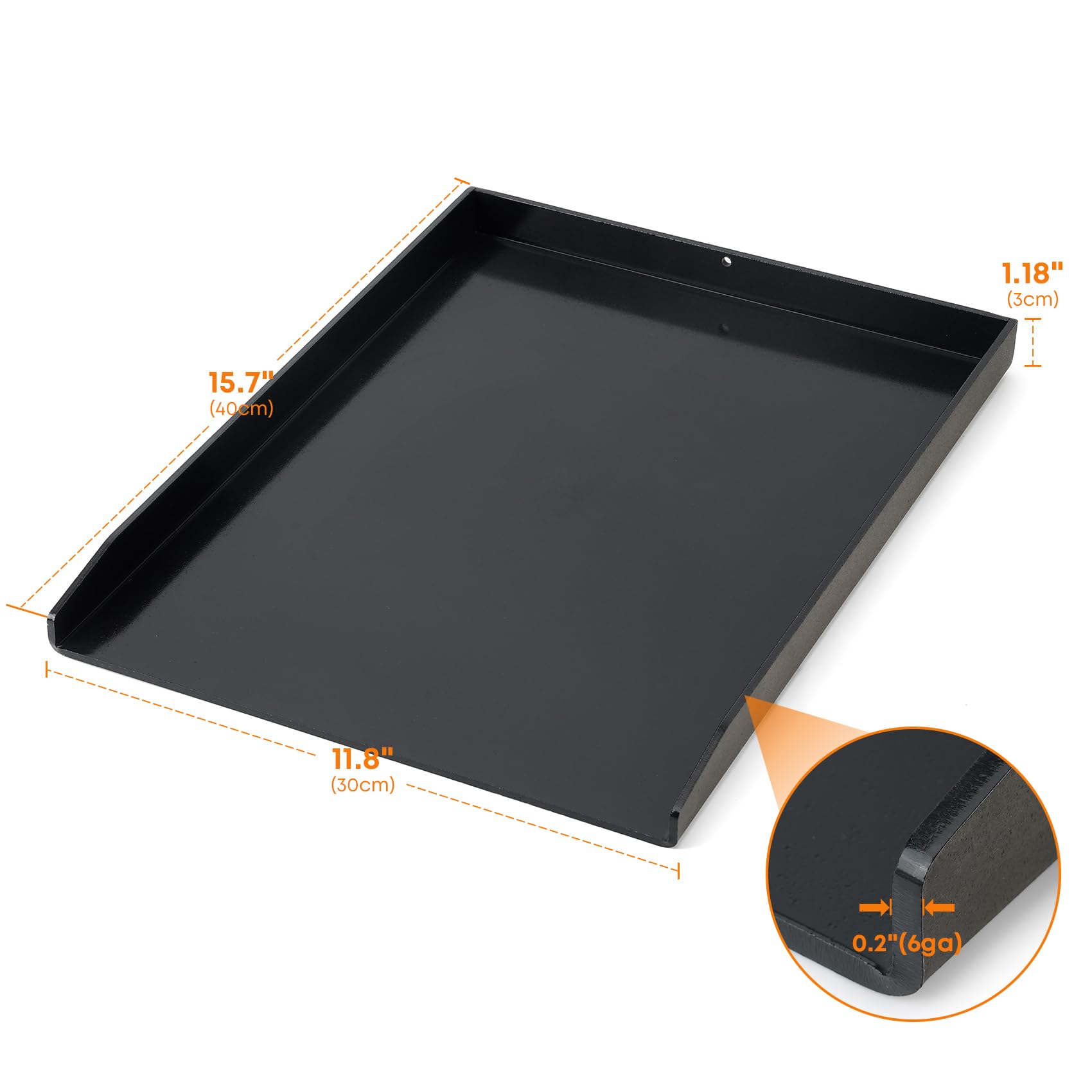 Onlyfire Piastra per barbecue in Rivestimento Antiaderente in Ceramica, Plancha Universale per per Griglie a Gas e a Carbonella, 40×30×3 cm