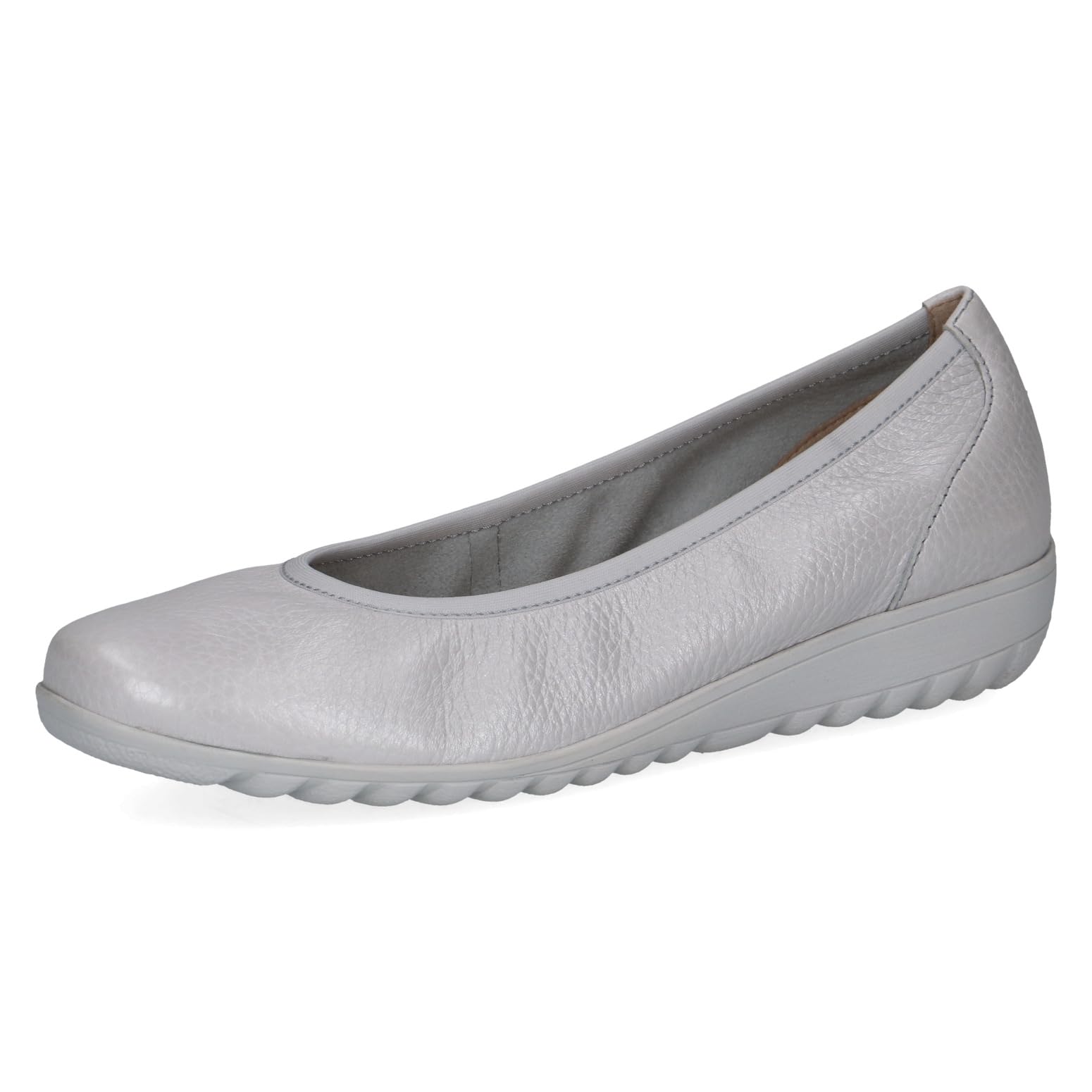 CAPRICE Women Ballet Flats Leather Platform, Blue (Lt.Blu.Per.Dee), 3.5 UK
