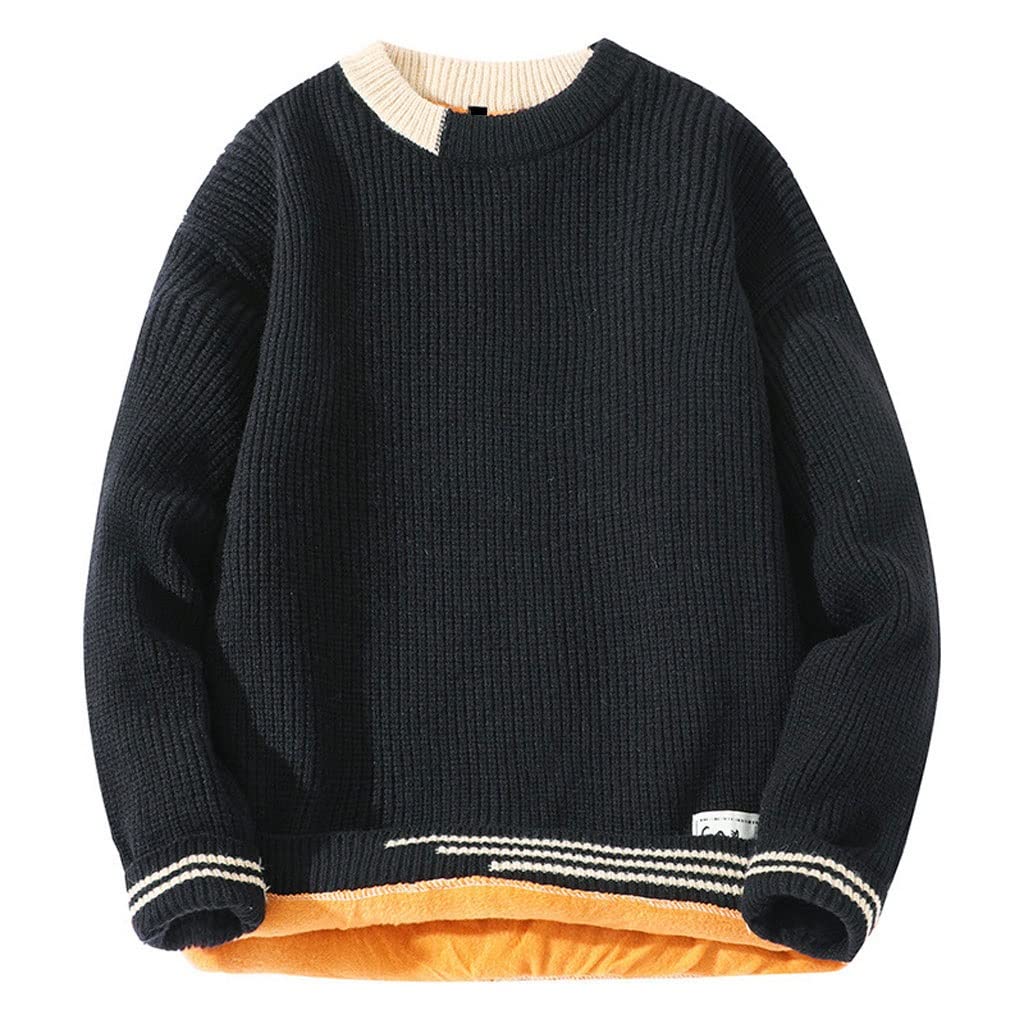 Maglioni Maglieria da Uomo Autunno e Inverno Maglione Pullover in Pile Moda Uomo Maglione Casual da Uomo Maglioni da Uomo(C,XL)