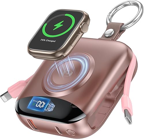 Miniatura 10 de Cargador portátil, 10000mAh 22.5W banco de energía de carga rápida con cables integrados, paquete de batería esencial para viajes con pantalla LED