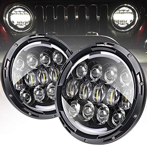 7 Inch 78W LED Headlights Fit 1997-2018 Jeep Wrangler TJ JK with Hi/Lo Beam, DRL and Amber Turn Signals Round Headlamps (Pair)