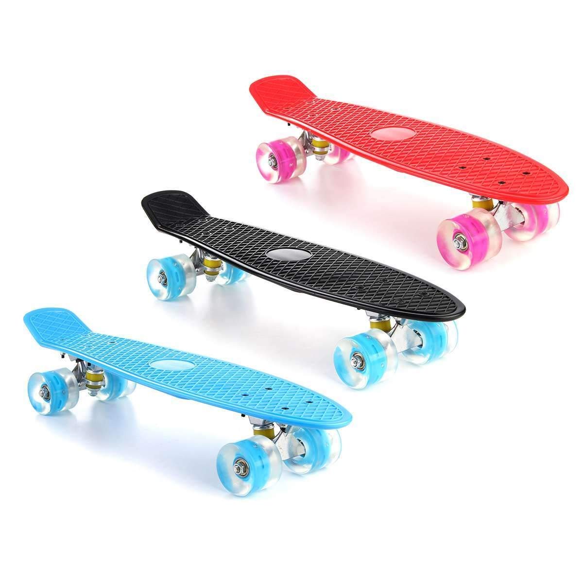 22 Pouces à Quatre Roues Long Street Skate Board Mini Cruiser Planche à roulettes Longboard avec 3 Couleurs for Les Enfants Adultes