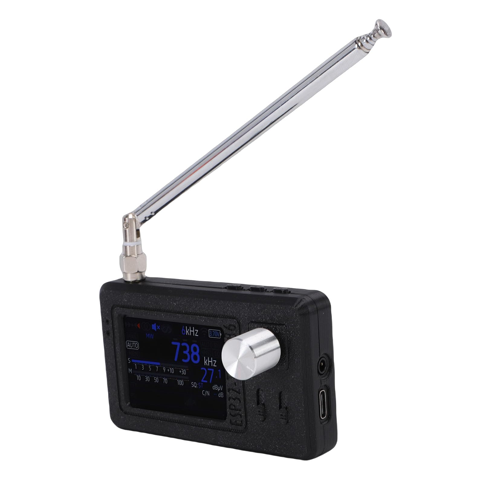 Eujgoov Radio Micro Portátil con Pantalla LCD IPS de 2.0in y Chip TEF6686 para Recepción FM LW MW SW