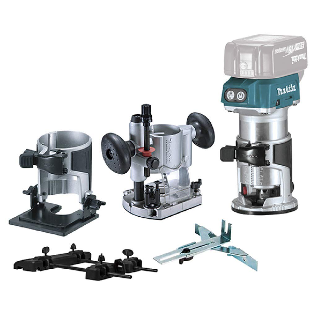 MAKITA DRT50ZJX9 - Fresadora multifuncion 18v lxt 8mm + adapt. carril