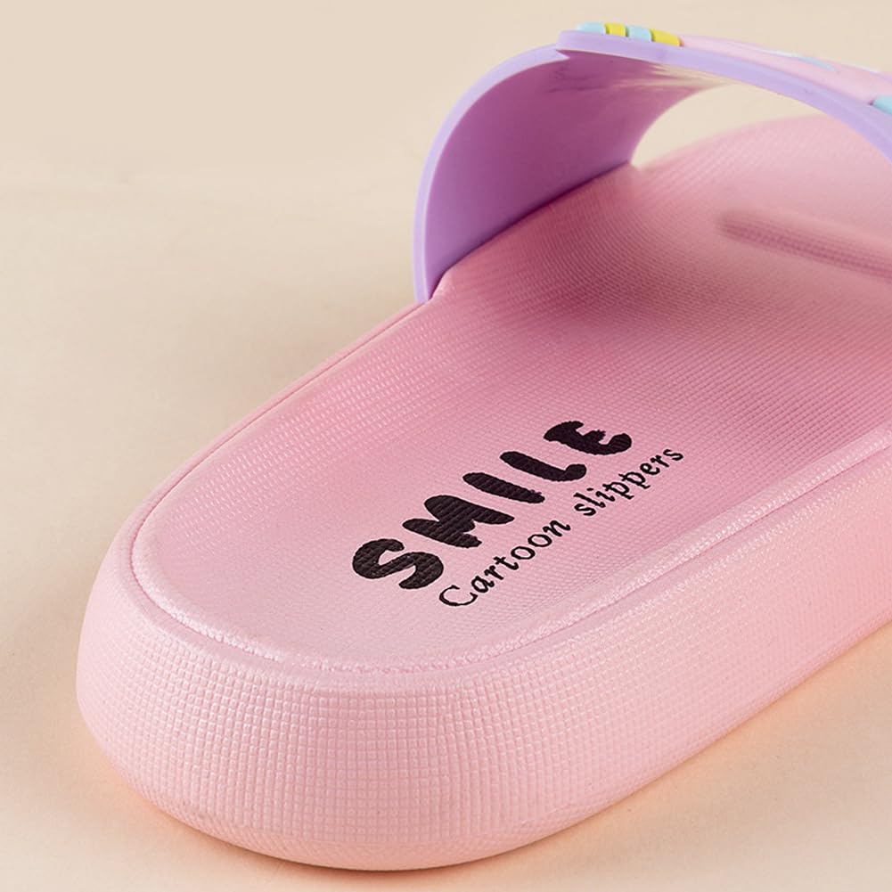 Pantuflas de unicornio para niñas, para playa, piscina, verano, sandalias para niños, lindas zapatillas de baño y ducha