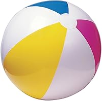 INTEX 24-Inch Inflatable Rainbow Beach Ball - Durable Glossy Fun for Pool, Beach & Backyard
