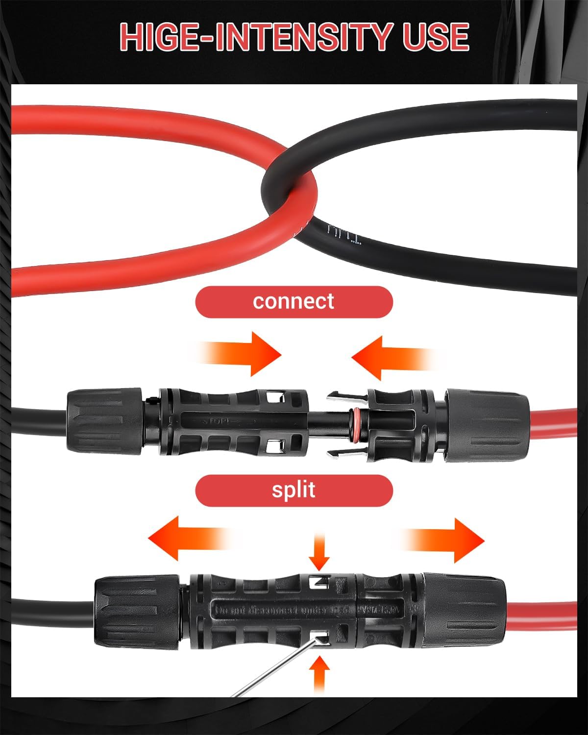 10AWG Solar Extension Cable 60FT, Solar Panel Wire, 10 Gauge Tinned Copper PV Wire with Waterproof Female and Male Connector for Home Marine RV Solar Photovoltaic Systems
