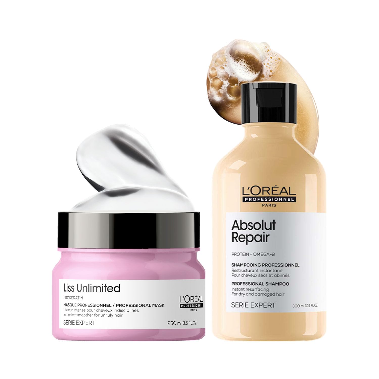 L’Oréal Professionnel Liss Unlimited Hair Mask, Serie Expert, 250gm & L'Oréal Professionnel Absolut Repair Shampoo For Dry And Damaged Hair, Serie Expert, 300Ml-picture-16