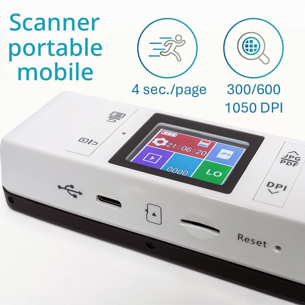 IRIScan Book 7 Dyslexic : regle Scanner | Document Scanner a4 | numérisation vers Word, PDF, XLS | Carte SD | numérisation Via USB | Win Mac