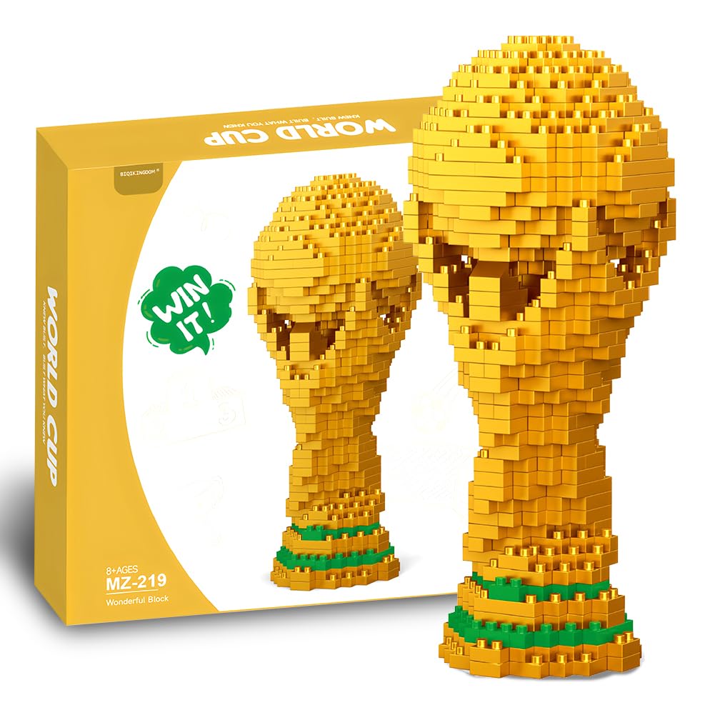 Bloques De Construcción Para Trofeo De Fútbol – Modelo 3D De 142 Mm, Regalo Para Niños A Partir De 12 Años
