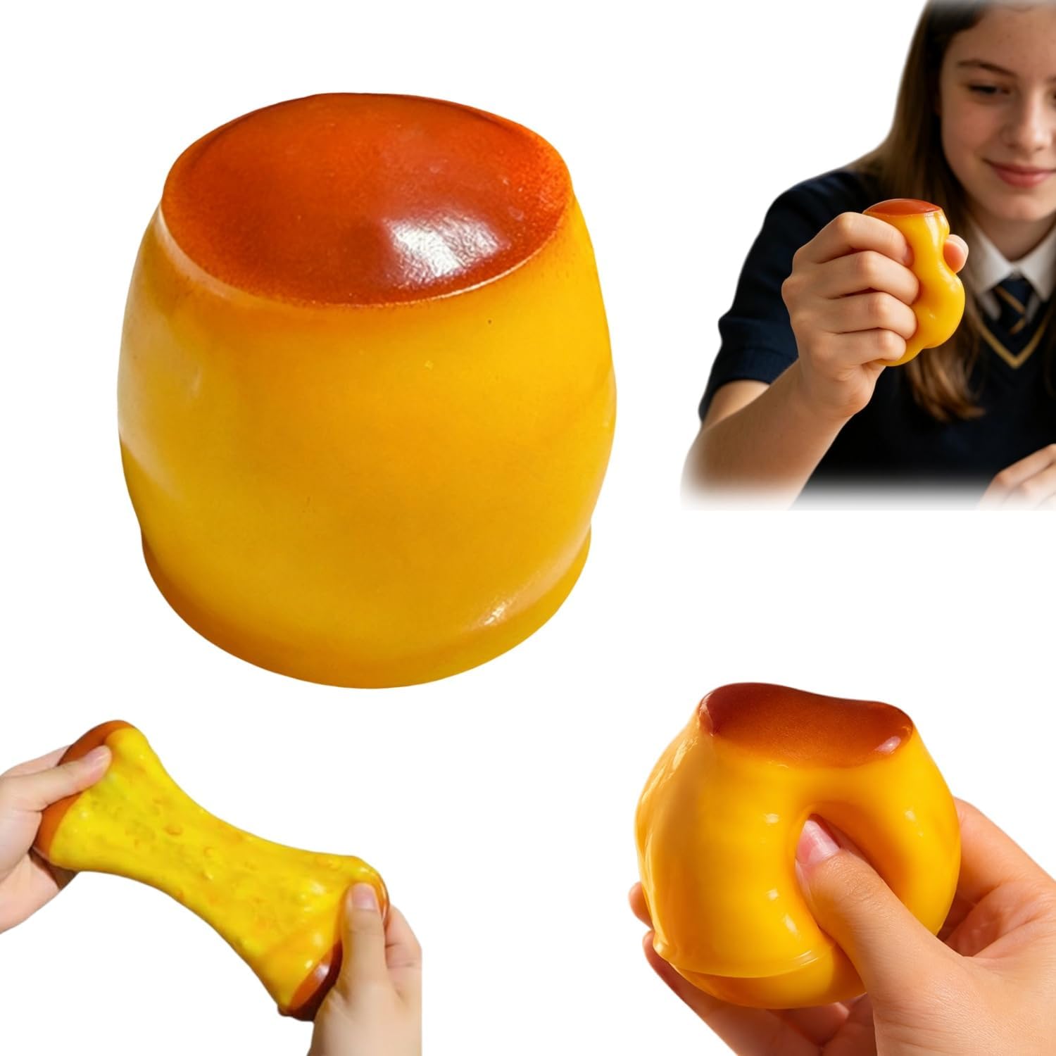 Crunchy Squishy, Crunchy Mango Squishy, Mango Squishies, Crunchy Squishies Mango Squeeze Stress Ball, Color Changing Fidget Toy, Chameleon Mango Stress Ball for Adults Anxiety Relief (Pudding-1Pcs)