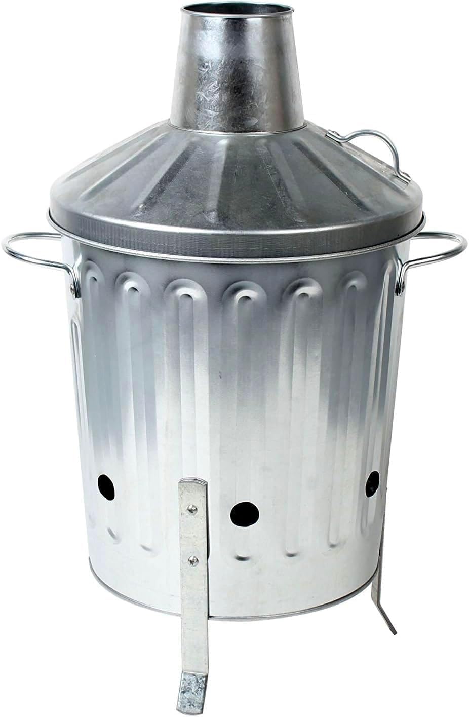 Unibos Mini Garden 15L Litre Galvanised Incinerator Small Fire Bin, Ideal for Burning Paper Leaves, Wood