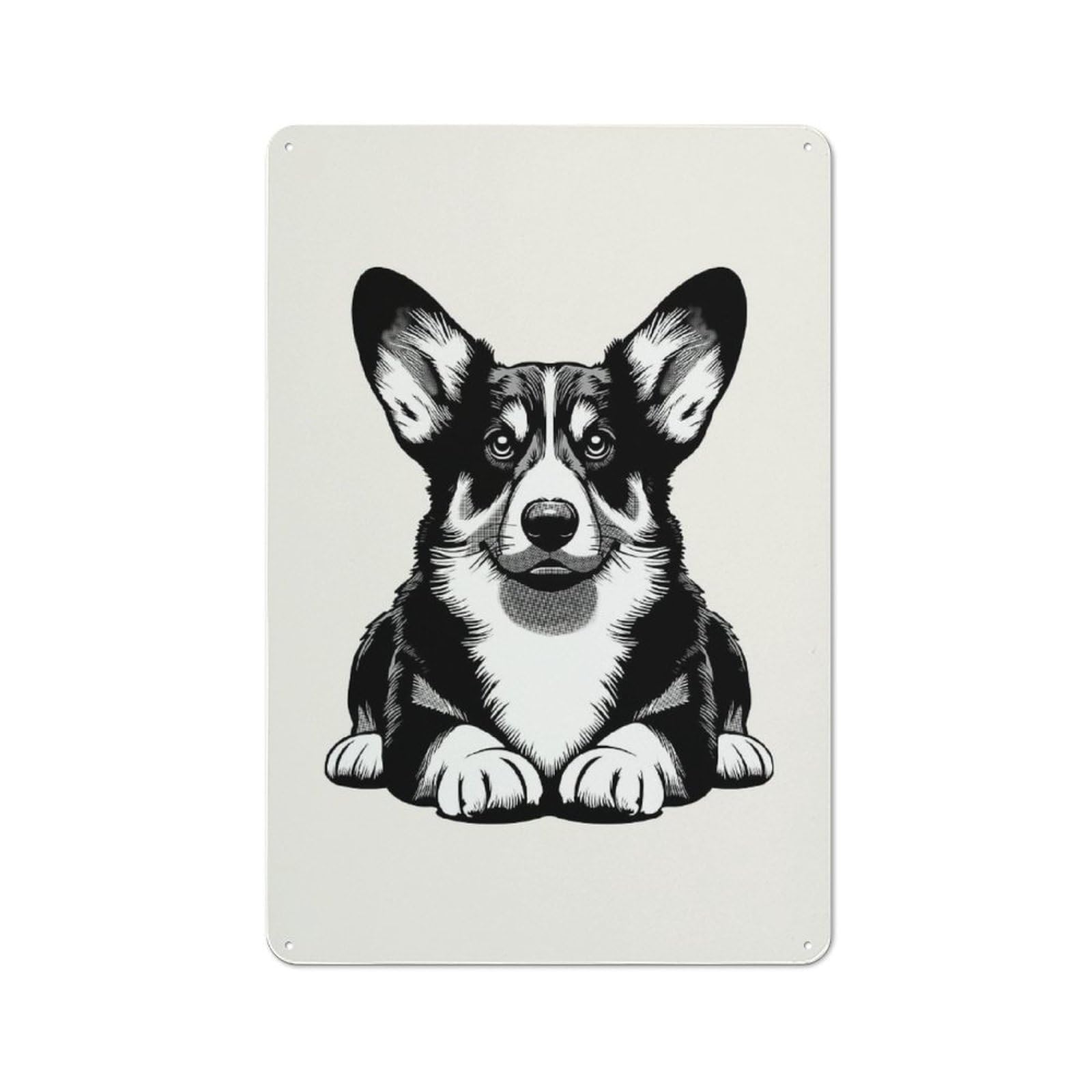 Junmoney Style-18 Shed Style Pembroke Welsh Corgi(2) Tin Sign 30X20cm, Utility Space Decor For Greenhouse, Garden Room, Cafe Or Entryway