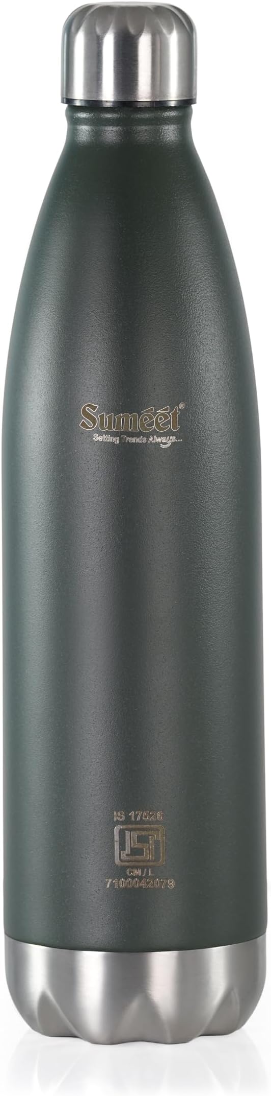 Sumeet Thermo1000 ISI Certified Stainless Steel Hot & Cold Double Walled Leak Proof Vacuum Flask/Water Bottle for Office/School/College/Gym/Picnic/Home/Trekking- 1000ml, Green